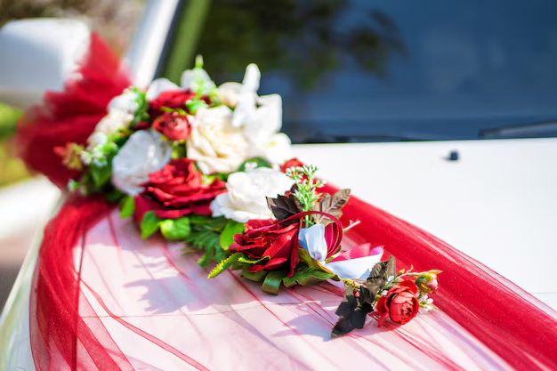 decorated wedding car